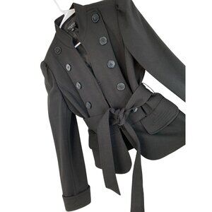 VTG 90s New Nine West Military Soldier Style Black Crop Jacket Size 4 RT10296
